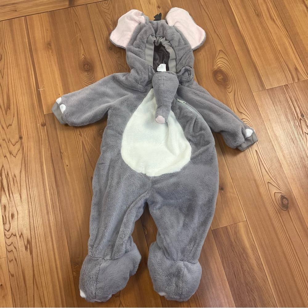 Fleece Elephant Baby Jumpsuit Infant Onesie Halloween Costume 6-12 Months